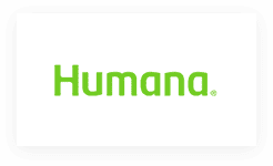 A green and white logo for humana.