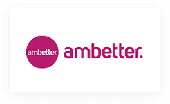 A pink circle with the word ambetter underneath it.